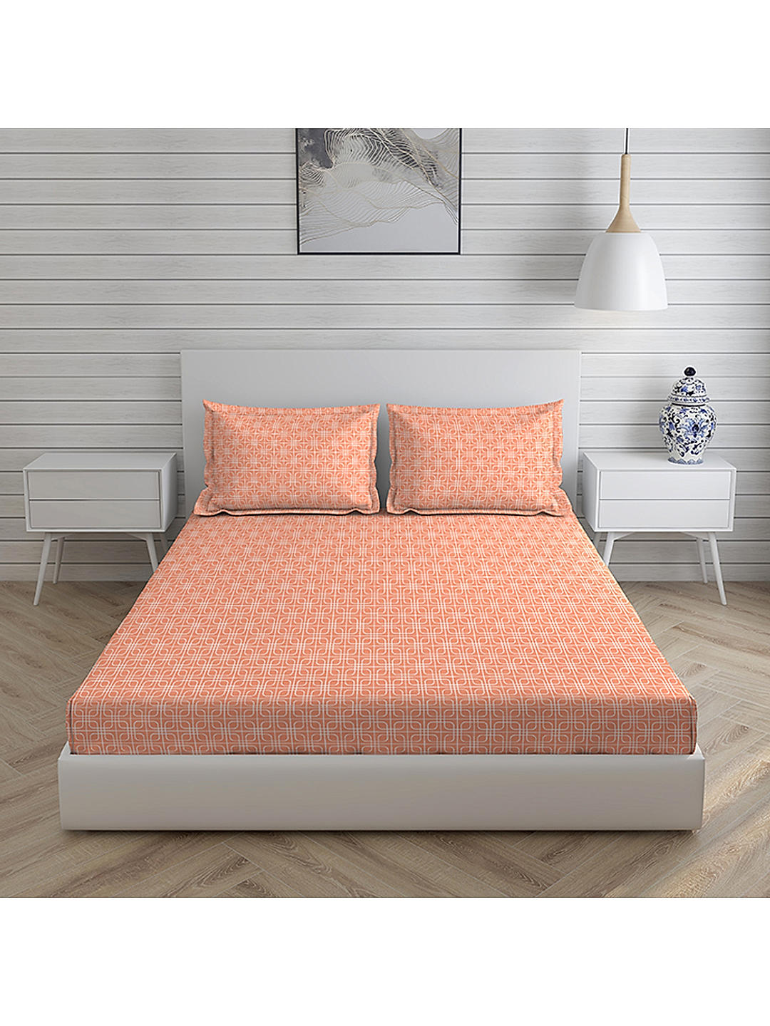 Cottage Garden 100 Cotton 300 TC King Sized Double BED SHEET