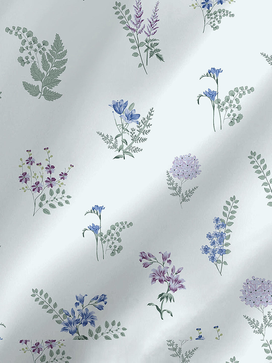 Regent Park 200 TC Cotton-TENCEL™ Super Fine Blue Colored Floral Print King Bed Sheet Set