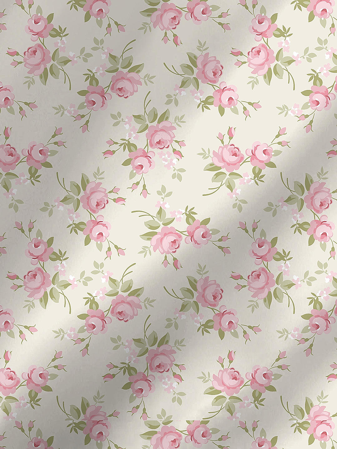Regent Park 200 TC Cotton-TENCEL™ Super Fine Beige Colored Floral Print King Bed Sheet Set