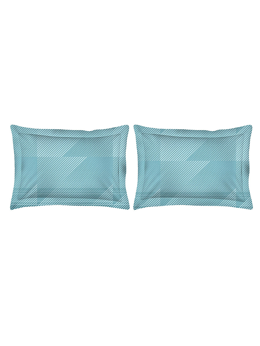 Mystic Hues 270 TC 100% cotton Super Fine Blue Colored Geometric Print King Bed Sheet Set