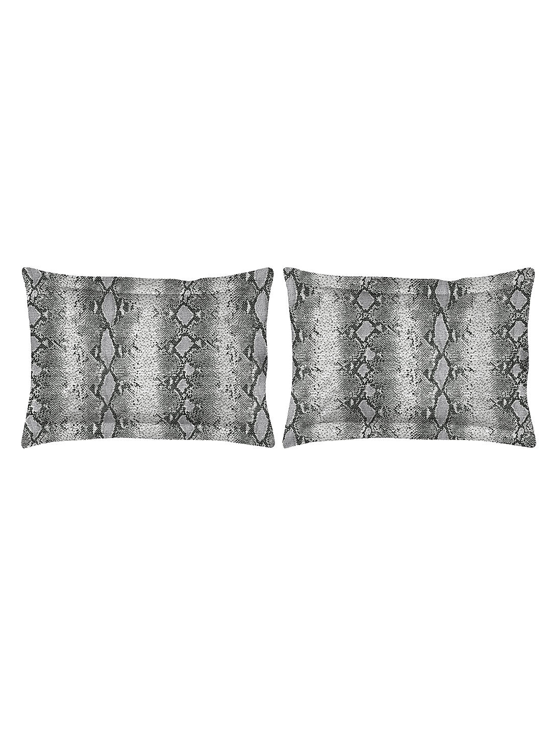Animal Print Untamed Pure Cotton 300 Tc Double Bedsheet Set (Dark Grey)