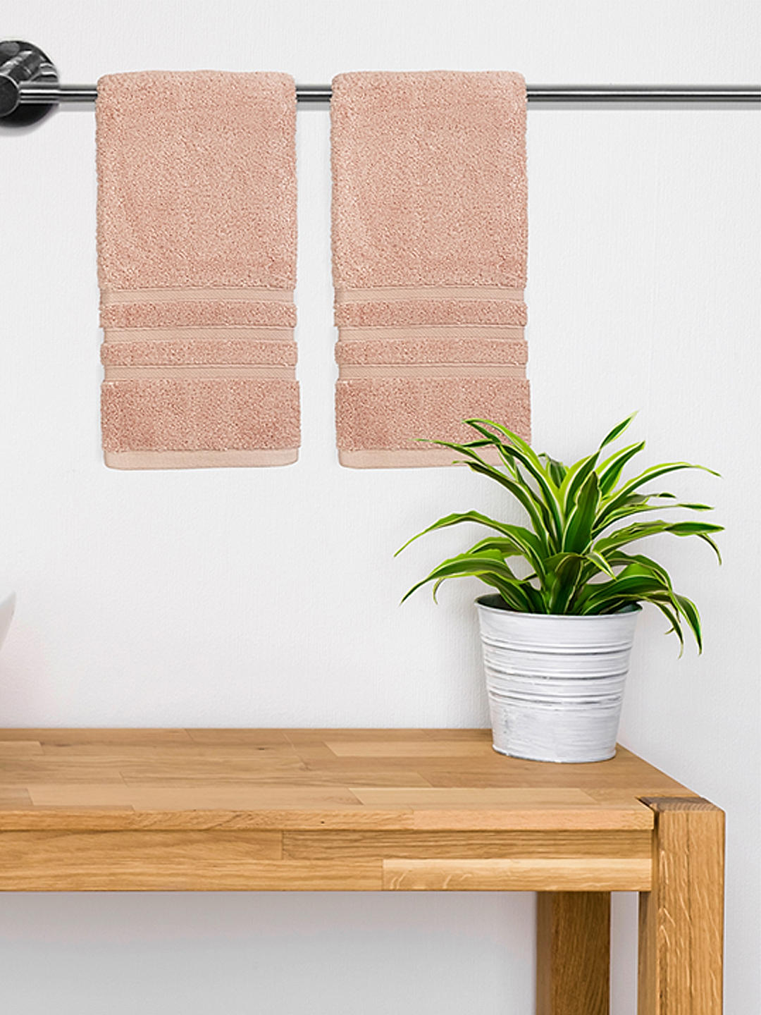 Kalpavriksha 550 gsm 100% Organic Cotton Soft & Fluffy Pink Colored Hand Towel