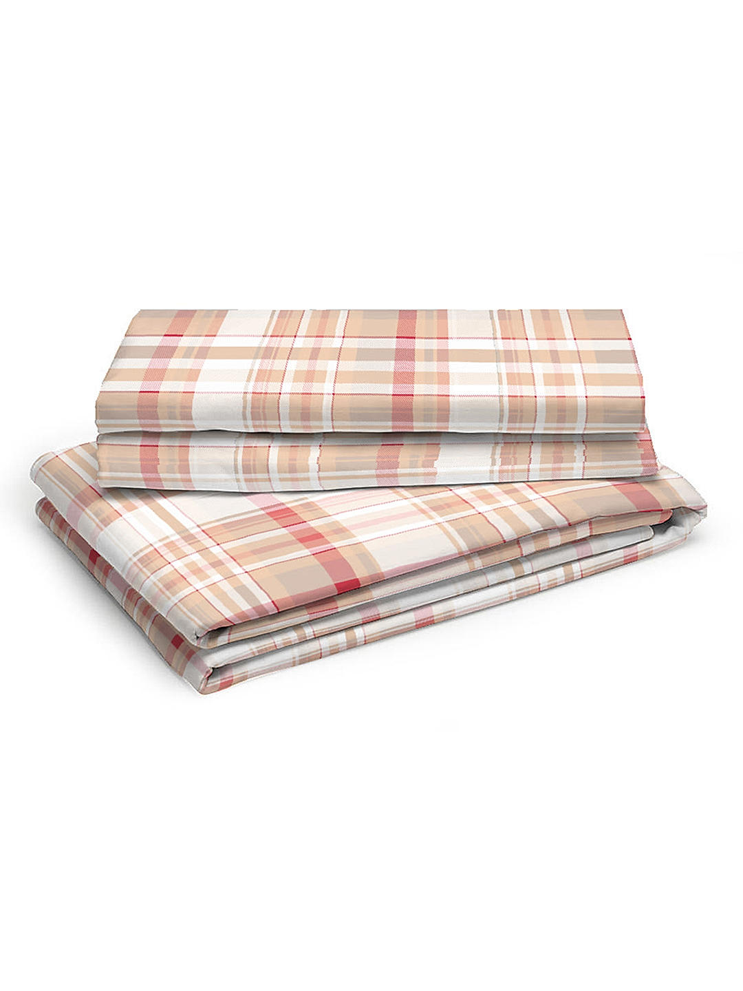 Signature Sateen 300 TC 100% cotton Ultra Fine Brown Colored Checkered Print King Bed Sheet Set