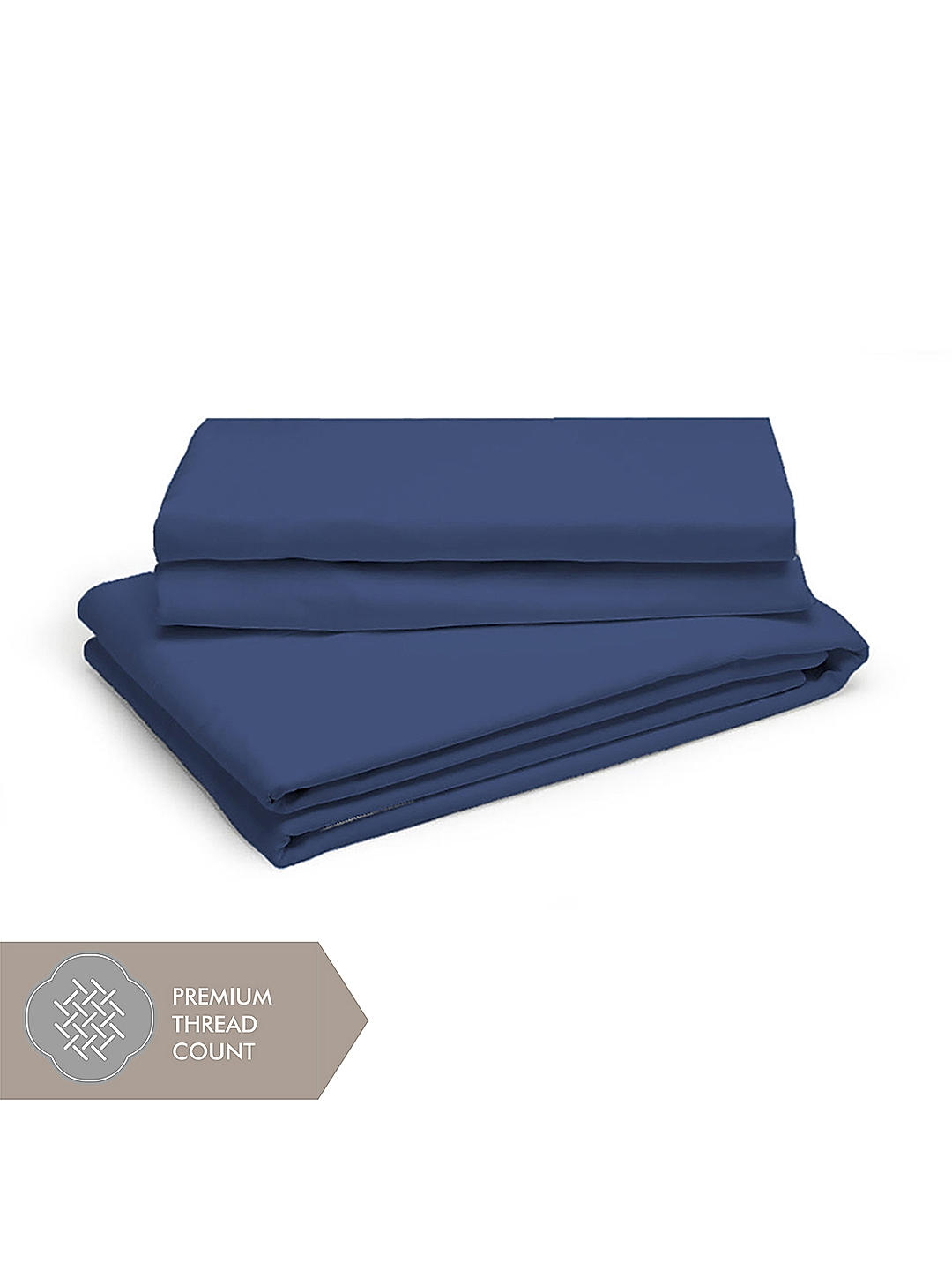 Kalpavriksha 300 TC 100% cotton Ultra Fine Dark Blue Colored Solid Print King Bed Sheet Set