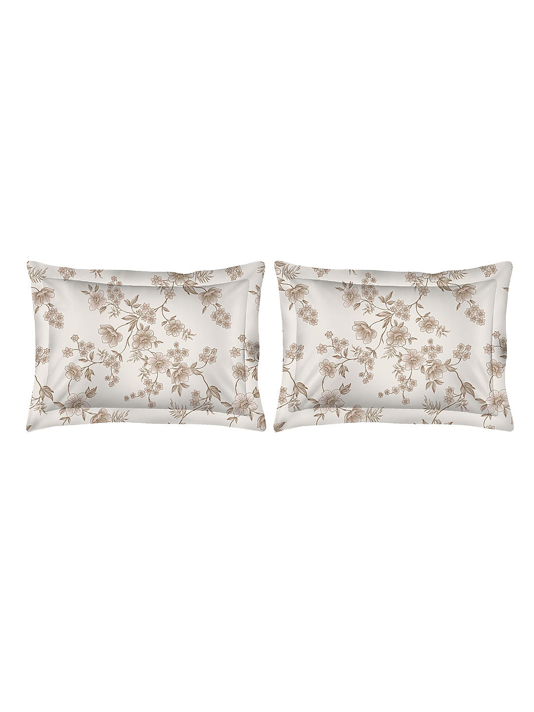 Cottage Garden-2 300 TC 100% cotton Ultra Fine Beige Colored Floral Print King Bed Sheet Set