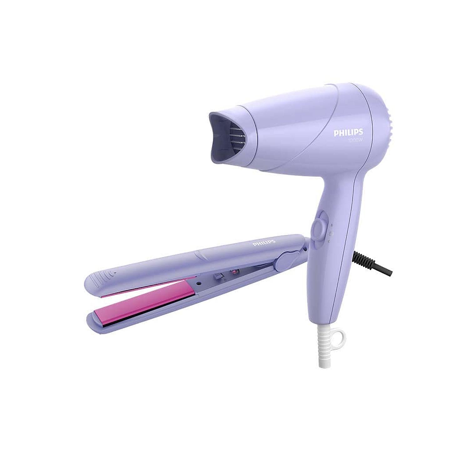 Styling Kit Hair Straightener and Dryer Combo Silkprotect Technology 1000W Hair Dryer HP8643 56