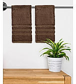 Kalpavriksha 550 gsm 100% Organic Cotton Soft & Fluffy Coffee Brown Hand Towel