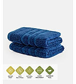 Kalpavriksha 550 gsm 100% Organic Cotton Soft & Fluffy Blue Hand Towel