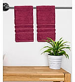 Kalpavriksha 550 gsm 100% Organic Cotton Soft & Fluffy Maroon Hand Towel