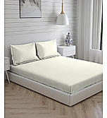 Kalpavriksha Cotton Bamboo 300 TC Ivory Solid Print King Bedsheet with 2 Pillow Covers