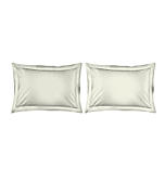 Kalpavriksha Cotton Bamboo 300 TC Ivory Solid Print King Bedsheet with 2 Pillow Covers