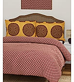Heritage Walk 100% Egyptian Cotton Durable Fabric 200 TC King Ethnic Print Bedsheet with 2 Pillow Covers