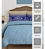 Heritage Walk Super Fine 100% Egyptian Cotton 200 TC King Ethnic Print King Bedsheet with 2 Pillow Covers