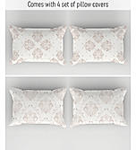 Luxe Loom Super Fine Quality 100% Cotton 600 TC Satin Weave Off White King Bedsheet with 4 Pillow Covers