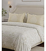 Luxe Loom Super Fine Quality 100% Cotton 600 TC Satin Weave Beige King Bedsheet with 4 Pillow Covers