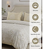 Luxe Loom Super Fine Quality 100% Cotton 600 TC Satin Weave Beige King Bedsheet with 4 Pillow Covers