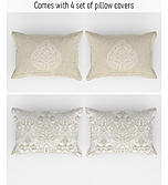 Luxe Loom Super Fine Quality 100% Cotton 600 TC Satin Weave Beige King Bedsheet with 4 Pillow Covers