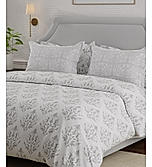 Luxe Loom Super Fine Quality 100% Cotton 600 TC Satin Weave Grey King Bedsheet with 4 Pillow Covers