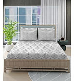 Luxe Loom Super Fine Quality 100% Cotton 600 TC Satin Weave Grey King Bedsheet with 4 Pillow Covers