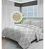 Luxe Loom Super Fine Quality 100% Cotton 600 TC Satin Weave Grey King Bedsheet with 4 Pillow Covers