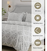Luxe Loom Super Fine Quality 100% Cotton 600 TC Satin Weave Grey King Bedsheet with 4 Pillow Covers