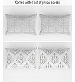 Luxe Loom Super Fine Quality 100% Cotton 600 TC Satin Weave Grey King Bedsheet with 4 Pillow Covers