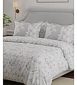 Luxe Loom Super Fine Quality 100% Cotton 600 TC Satin Weave Grey King Bedsheet with 4 Pillow Covers