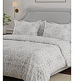 Luxe Loom Super Fine Quality 100% Cotton 600 TC Satin Weave Grey King Bedsheet with 4 Pillow Covers