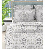 Luxe Loom Super Fine Quality 100% Cotton 600 TC Satin Weave Grey King Bedsheet with 4 Pillow Covers