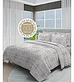 Luxe Loom Super Fine Quality 100% Cotton 600 TC Satin Weave Grey King Bedsheet with 4 Pillow Covers