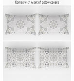Luxe Loom Super Fine Quality 100% Cotton 600 TC Satin Weave Grey King Bedsheet with 4 Pillow Covers