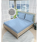 Radiance 825 TC Cotton Polyester Blended Fabric Blue King Bedsheet with 2 Pillow Covers