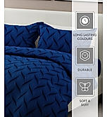 Radiance 825 TC Cotton Polyester Blended Fabric Satin Weave Navy Blue King Bedsheet with 2 Pillow Covers
