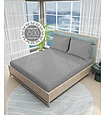 Radiance 825 TC Cotton Polyester Blended Fabric Satin Weave Grey King Bedsheet with 2 Pillow Covers