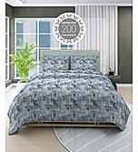 Alpha Geo Valatia 100% Cotton 200 TC Plain Weave Floral Print King Bedsheet with 2 Pillow Covers