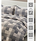 Alpha Geo Valatia 100% Cotton 200 TC Plain Weave Geometric Print King Bedsheet with 2 Pillow Covers
