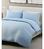 Radiance 825 TC Cotton Polyester Blended Fabric Satin Weave Blue King Bedsheet with 2 Pillow Covers