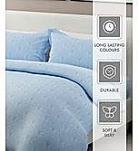 Radiance 825 TC Cotton Polyester Blended Fabric Satin Weave Blue King Bedsheet with 2 Pillow Covers