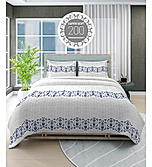 Siesta 100% Cotton 200 TC Ethnic Print King Bedsheet with 2 Pillow Covers