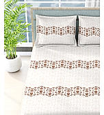 Siesta 100% Cotton 200 TC Ethnic Print King Bedsheet with 2 Pillow Covers
