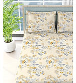 Siesta 100% Cotton 200 TC Floral Print King Bedsheet with 2 Pillow Covers