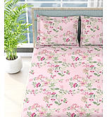 Siesta 100% Cotton 200 TC Floral Print King Bedsheet with 2 Pillow Covers