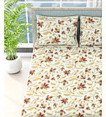 Siesta 100% Cotton 200 TC Floral Print King Bedsheet with 2 Pillow Covers