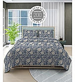 Siesta 100% Cotton 200 TC Floral Print King Bedsheet with 2 Pillow Covers