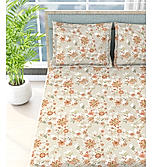 Siesta 100% Cotton 200 TC Floral Print King Bedsheet with 2 Pillow Covers