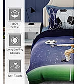 Rock & Room 100% Cotton 300 TC Satin Weave Digitally Printed Single Bedsheet with 1 Pillow Cover