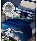 Rock & Room 100% Cotton 300 TC Satin Weave Digitally Printed Single Bedsheet with 1 Pillow Cover