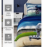 Rock & Room 100% Cotton 300 TC Satin Weave Digitally Printed Single Bedsheet with 1 Pillow Cover