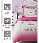 Rock & Room 100% Cotton 300 TC Sain Weave Digitally Printed Single Bedsheet with 1 Pillow Cover