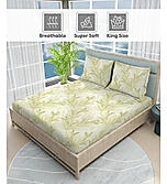 Nature Bouquet 100% Cotton 300 TC Printed Scented King Bedsheet with 2 Pillow Covers (Green Apple Fragrance)